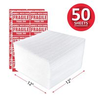 enKo 12 x 12 Inch (50-Pack) Foam Wrap Cushion Wrap Sheets for Moving Shipping Packing Supplies