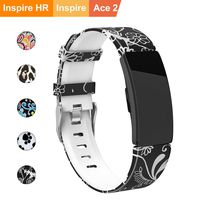 REYUIK Floral Bands Compatible with Fitbit Inspire HR/Inspire/Ace 2, Fadeless Pattern Printed Band Replacement Strap Accessories Wristband Large Small for Inspire HR Women Men