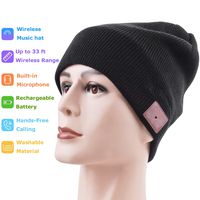 Bluetooth Beanie Unisex Knit Winter Music Hat Headphones Built-in Stereo Speaker Handsfree Mic Unique Christmas Tech Gag Gifts for Teenage Men Women Teen Boys Friend Birthday