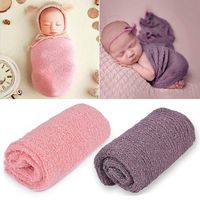 Outgeek Newborn Baby Photography Props 2 Pcs Long Ripple Wrap Newborn Props Baby Photo Props DIY Newborn Photography Wrap (Pink and Lilac)
