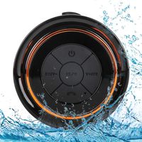 Bluetooth Shower Speakers, HAISSKY Portable Wireless Waterproof Speaker with FM Radio & Suction Cup, Pairs Easily to Your Bluetooth Devices - Phones, Tablets, Computer (Black & Orange)