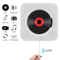 CD Player, Wrcibo Wall Mountable Bluetooth CD Player Speaker Upgraded Version with Remote HiFi Speaker USB Drive Player and Aux in & Headphone Jack (White)