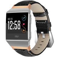 SKYLET Compatible with Fitbit Ionic Bands, Classic Genuine Leather Replacement Strap with Metal Buckle Compatible with Fitbit Ionic Smart Watch Wristbands (Watch Not Included)