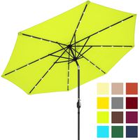 Best Choice Products 10-Foot Solar Powered Aluminum Polyester LED Lighted Patio Umbrella w/Tilt Adjustment and Fade-Resistant Fabric, Light Green
