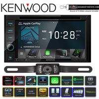 Kenwood DDX5706S DVD Receiver with Apple CarPlay and License Plate Backup Camera with Free Sound of Tri-State Lanyard