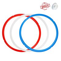 House Again 3 Pack Silicone Sealing Ring with Bonused Sealer - Instapot Silicone Seal Ring Replacement - Color Coded with 3 Different Colors - Perfect Accessory for 8 qt Instant Pot (5/6 Qt avalible)