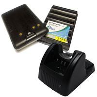 2 Pack Replacement for Vertex FNB-V57 Battery + Charger - Compatible with Vertex FNB-83 Two-Way Radio Battery and Charger (1600mAh, 7.2V, NI-MH)