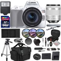 Canon EOS Rebel SL3 DSLR Camera (White) + Canon EF-S 18-55mm f/4-5.6 is STM Lens Bundle with Premium Accessories