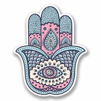 2 x 10cm/100mm Hamsa Hand Vinyl Sticker Decal Laptop Car Travel Luggage Label Tag #9663