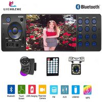 Liehuzhekeji Single Din Car Stereo Radio Receiver, 4.1 Inch Car MP5 Player Head Unit,Support Bluetooth FM Radio USB/AUX-in/SD Card with 12LED Lights Backup Camera