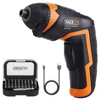 TACKLIFE Cordless Screwdriver, Electric Screwdriver, 4V MAX 2.0Ah Li-ion with Battery Indicator, 31 Free Accessories, USB Rechargeable, Lightweight and Easy for Small Home Projects-SDP50DC