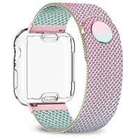 jwacct Stainless Steel Bands Compatible with Apple Watch Band 40mm - with Full Screen Protector for iWatch Series 4/5 - Adjustable Metal Magnetic Strap in 8 Classy Colors (Colorful)