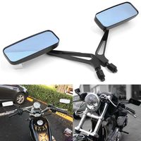 8mm/10mm Black Rectangle Motorcycle Rear view Side Mirrors for Cruiser Chopper Honda Kawasaki Suzuki Yamaha