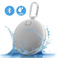 Bluetooth 4.0 Mini Speaker,Ozzie Waterproof IPX5 Portable Wireless Stereo Bass Travel Outdoor Sport Speaker Indoor Shower Speaker with Carabiner for iPhone - Handsfree Calling,5+ Hours (Grey)