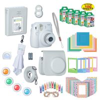 Fujifilm Instax Mini 9 Instant Film Camera Bundle with Over 15 Accessories | 100 Sheets of Instant Film + Mini Nine Leather Case + Photo Album + Lens Filters + Mini Frames + More