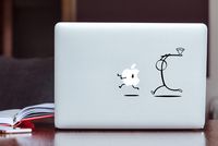 BYRON HOYLE Stickman Chasing Glowing Apple MacBook Decal/Stick Figure Hunting Laptop Decal/iPad Decal Vinyl Sticker