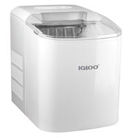Igloo ICEB26WH Automatic Portable Electric Countertop Maker Machine, 26 Pounds in 24 Hours, 9 Cubes Ready in 7 Minutes, with Ice Scoop and Basket, Perfect for Water Bottles, Mixed Drinks, Parties, WHT