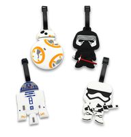 Finex Set of 4 - Star Wars BB-8 Travel Luggage ID Tag Bag Suitcase with Adjustable Strap BB8 Kylo Ren Stormtrooper R2D2