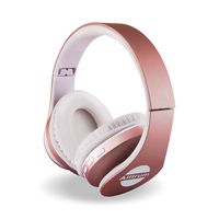 Alltrum Over-Ear Headphones,Hi-Fi Stereo Headset,Adjustable Headsets for Traveling/Sports/Relaxation,Foldable Headphones with Microphone and Music Playback for Most of Smartphones - White+Rosegold