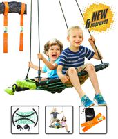 Trailblaze Spider Web Swing for Kids - Round Net Tree Swings w/ Hanging Kit 2 Straps - Holds 650 lbs Extra Strong Outdoor Web Tire Swing - Dreamcatcher Swing Easy to Hang