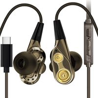 USB C Earbuds Earphones Compatible with Pixel 2, Dreamvasion Type C Hi-Fi Digital Headphones with Dual Dynamic Drives/DAC Chip/Hi-Res/Mic/Compatible for Google Pixel 2/2 XL, HTC U11, Huawei