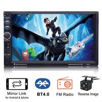 CARED 7inch Car MP5 Player,Touch Screen,Universal Double din Car Audio,Bluetooth Car Stereo Receiver,Steering Wheel Control,Digital LCD Monitor, Rear View Camera,Bluetooth/MP3/USB/SD,Wireless Remote