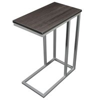 The Austin C Table/End Table/Laptop Stand, Zebra Wood Finish Laminate Top/Silver Base with Adjustable Glides