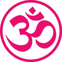 ANGDEST Yoga OM AUM (Pink) (Set of 2) Premium Waterproof Vinyl Decal Stickers for Laptop Phone Accessory Helmet Car Window Bumper Mug Tuber Cup Door Wall Decoration