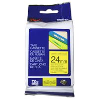Brother TZE651 TZe Standard Adhesive Laminated Labeling Tape, 1-Inch w, Black on Yellow