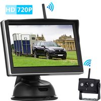 iStrong HD 720P Digital Wireless Backup Camera and 5'' Monitor Kit for Trailers/RVs/Pickups/Vans/Trucks/Motorhomes Rear View/Front View Camera IP69 Waterproof Guide Lines ON/Off