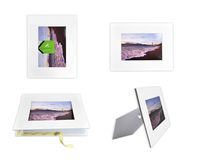 Golden State Art, Pack of 10 White 8x10 Self-Assemble Photo Mat for 5x7 Picture with Backing Board pre-gummed W/Easel Display Stand, Includes 10 Clear Bags