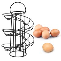 Vencer Deluxe Modern Spiraling Design Metal Freestanding Egg Skelter/Dispenser Rack (Black) VKO-001