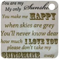 3dRose You Are My Sunshine in Brown- Word Art- Vintage Song - Key Chains, 2.25 x 4.5 inches, set of 4 (kc_79152_2)