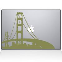 The Decal Guru San Francisco City Skyline Decal Vinyl Sticker, 12" MacBook, Gold (2303-MAC-12M-G)