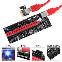 HEYFIT Pcie Riser, Dual Imported Chip PCI-E 16x to 1x Powered Riser Adapter Card w/ 60cm USB 3.0 Extension Cable, GPU Riser Adapter for Graphics Extension GPU Mining-Ethereum Mining ETH (VER 009S)