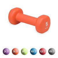 Gaiam Neoprene Dumbbell Hand Weight, Orange, 5 lb (Sold as Single Dumbbell)