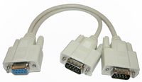 DB9 Female to 2 Male Serial Rs232 Splitter Cable 8inch