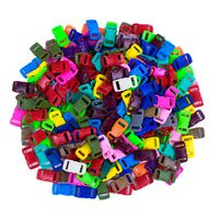 Craft County 100 or 200 Piece 3/8 Inch Contoured Side Release Plastic Buckles (Solid Mix, 100 Pack)