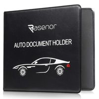 BASENOR Registration Insurance Card Holder Slim Leather Car Document Holder for Auto Insurance Registration, Driver License with Magnetic Closure Black