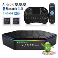 T95Z Plus Android TV Box Streaming Media Player Mini PC With Wireless Keyboard 2GB RAM 16GB ROM 8 cores Dual Band WIFI 2.4/5 G (black,1 package)
