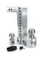 Weigh Safe WS10-2, 10" Drop Hitch w/ 2" Shank/Shaft, Adjustable Aluminum Trailer Hitch & Ball Mount w/ Built-in Scale, 2 Stainless Steel Balls (2" & 2-5/16") and a Double-pin Key Lock