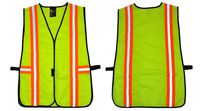 G & F 41112 Industrial Safety Vest with Reflective Stripes, Neon Lime Green