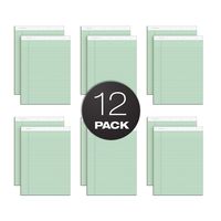 TOPS Prism Writing Pads, 8-1/2" x 11-3/4", Legal Rule, Green, Perforated, 50 Sheets, 12 Pack (63190)