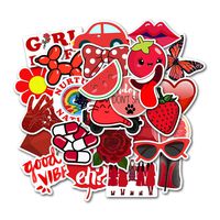 Cute Red Teen Girl Decal Stickers for Laptop and Water Bottles,Waterproof Durable Trendy Vinyl Laptop Decal Stickers Pack for Teens, Water Bottles, Computer, Travel Case (Red Girl)