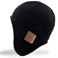 Mydeal Washable Winter Unisex Bluetooth Beanie Hat Cap with Wireless Stereo Headphones Mic Hands Free Rechargeable Battery for Outdoor Sports Skiing Snowboard Skating Jogging - Black