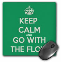 3dRose Keep Calm and Go with The Flow Green Mouse Pad (mp_200858_1)