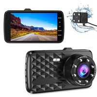 Dash Cam, Ssontong Dual Dash Camera Front and Rear 1080p FHD 170° Wide Angle for Car, 4 Inch IPS Screen, Parking Mode, Motion Detection, HDR Loop Recording and Infrared Night Vision