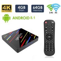 TV Box Android 8.1 QPLOVE H96 Max+ 4GB 64GB Smart TV Box RK3328 64Bits CPU Support 2.4G 5.0G Dual Wifi/100M LAN/Bluetooth 4.0/3D/KD18.0/USB3.0 /H265 4K Android TV Box