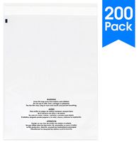 Spartan Industrial || 200 Count - 8" X 10" Self Seal Clear Poly Bags with Suffocation Warning for Packaging, Shipping & FBA (More Sizes Available) - Permanent Adhesive