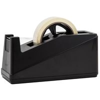 Desktop Tape Dispenser Adhesive Roll Holder (Fits 1" & 3" Core) Heavy Duty Premium by Royal Imports with Weighted Nonskid Base, Black